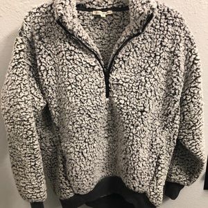LIKE NEW Express Sherpa Quarter Zip hoodie sweater